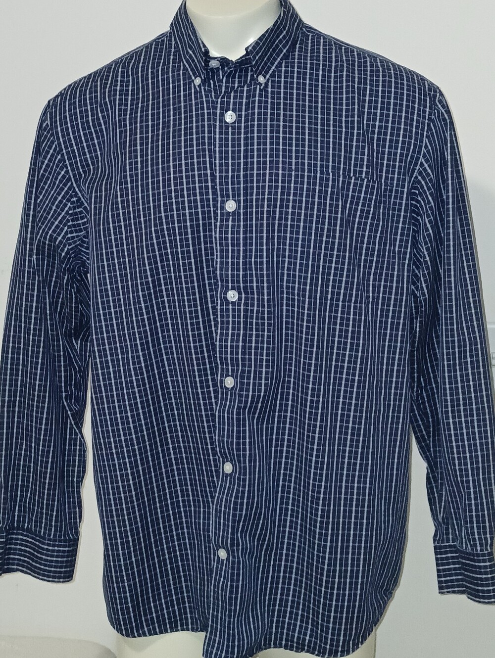 Duluth Trading Mens Wrinkle Fighter Cotton Button Down Long Sleeve Shirt XL